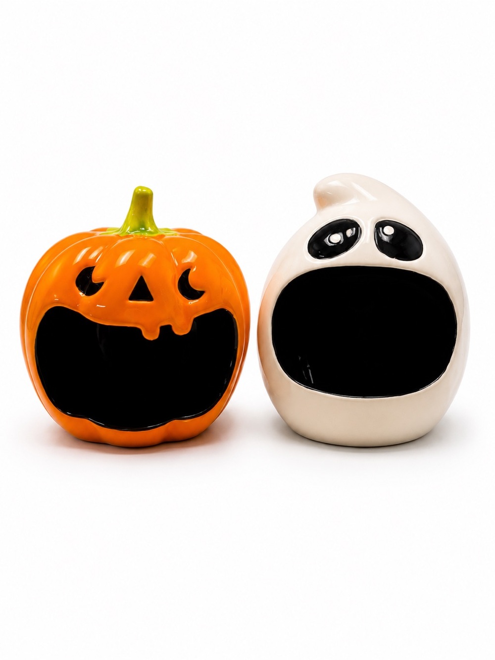 Target Halloween Pumpkin and Ghost Ceramic Duo - Orange, White, Black